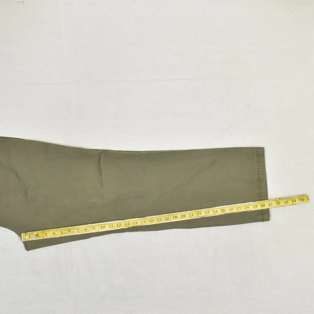 Columbia Women Pants Chino Straight Zip Solid 100% Cotton Green Size 14 30 ins